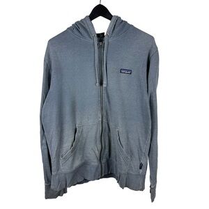 Mens Y2K Patagonia Faded Blue Small Logo Full ZIP Hoodie Size M